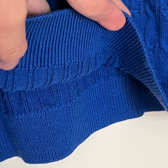 Talbots Womens Blue CableKnit Turtleneck Sweater Supersoft Solid Cozy Medium - Picture 5 of 8